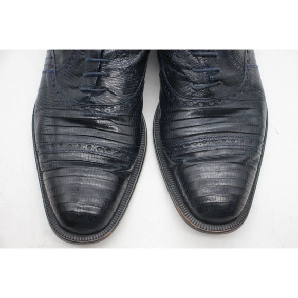 Forli Genuine Teju Navy Lizard Leather Men's Size 10 - Picture 12 of 12